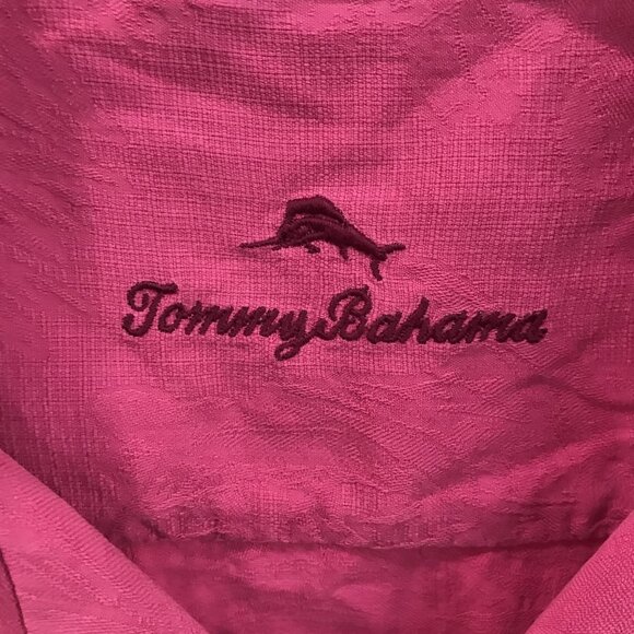 Tommy Bahama Shirt Mens XXL Pink Silk Button Up Casual Beach Resortwear Boho - Picture 2 of 9